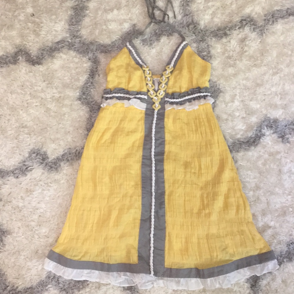Yellow halter dress